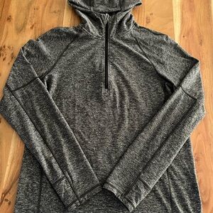Lululemon Surge Warm 1/2 Zip Hoodie Heathered Black Gray Men's Size Large